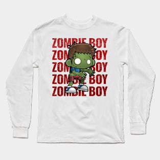 Zombie Boy Creepy Scary Kawaii Zombie Cute Halloween Outfit Long Sleeve T-Shirt